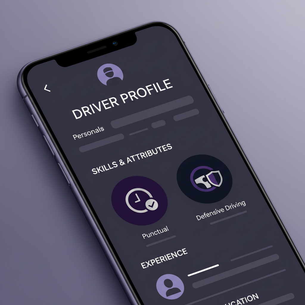 A close-up of a smartphone screen showing a well-written CV for a driver, with i